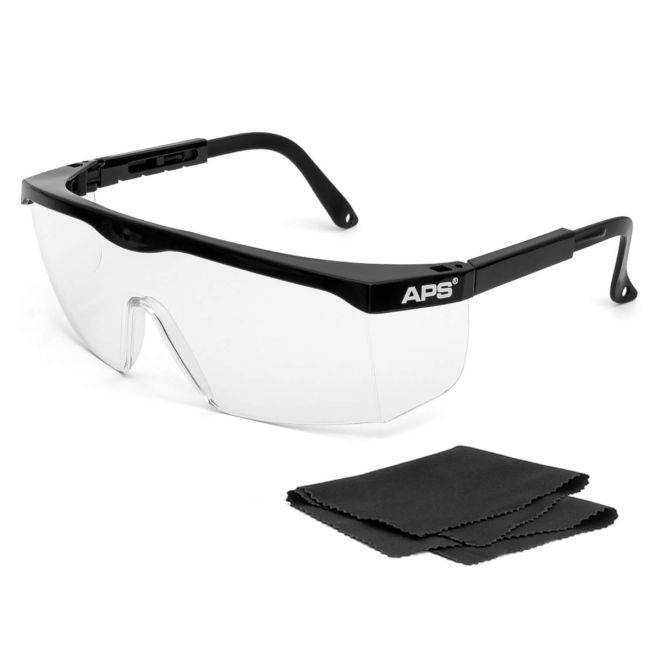 APS Work Glasses - Schutzbrille / Arbeitsbrille mit Reinigungstuch