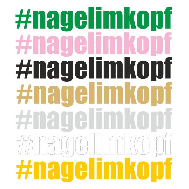 Aufkleber #nagelimkopf, 13cm
